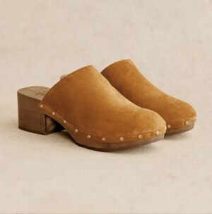 Sezane Tibby Suede Clog Mules Brown Size 39. Reformation Madewell JCrew